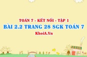 Bài 2.2 trang 28 SGK Toán 7 tập 1 Kết nối tri thức